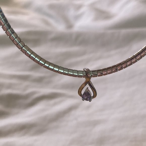 NWOT - Safi Kilima Omega Chain Necklace & Pear Shaped Tanzanite Slide Pendant* - Picture 8 of 12